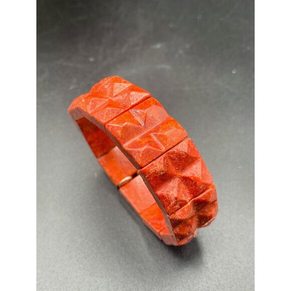 BARSE Coral Bracelet Apple Coral Sponge Coral Stretch Elastic Bracelet - Picture 2 of 6